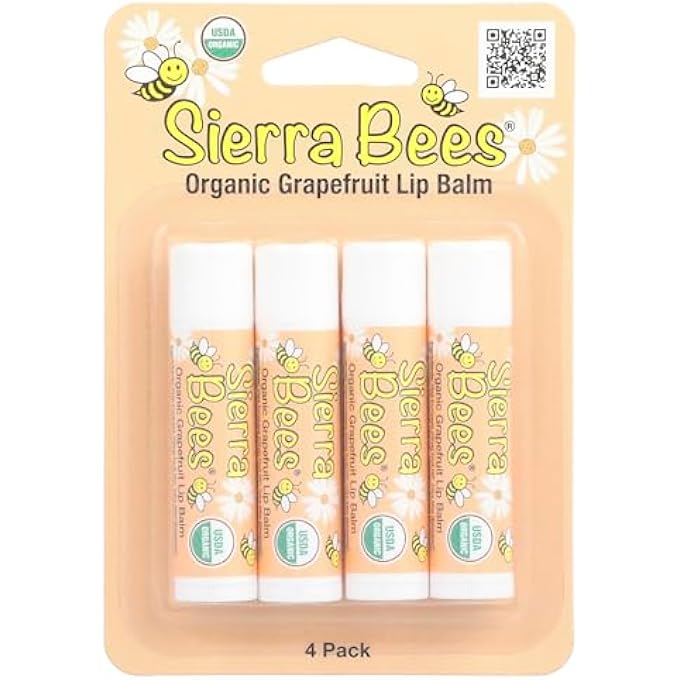 Sierra Bees , ORGANIC LIP BALMS, GRAPEFRUIT, 4 PACK.15 OZ (4.25 G) EACH - Image 2